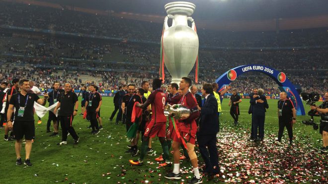 Christiano Ronaldo inflatable European cup UEFA Euro 2016